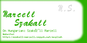 marcell szakall business card